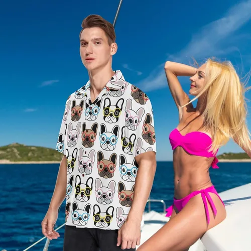 Vista 4 de visesunny Camisas hawaianas de verano para hombre, estilo casual, con botones, manga corta, pantalones cortos, playa, tropical, hawaiano, trajes