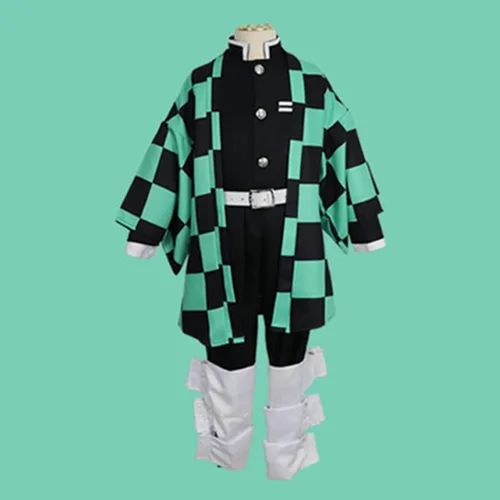 Vista 2 de Demon Slayer - Conjunto de cosplay de anime para cosplay disfraz de kimono para adultos niños y pelucas una variedad de estilos para elegir