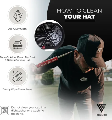 Vista 5 de Urban Effort Hydro Performance Hat-Water-Resistant Baseball Cap-Men and Women-Great Snapback for Golf, Adventure,Lake,Workout