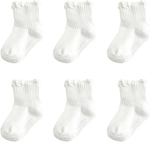 Vista 8 de Zumou - Calcetines antideslizantes para bebés y niñas con volantes, 6 pares