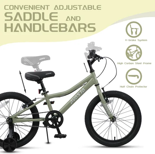 Vista 3 de AVASTA Bilbo - Bicicleta infantil de 18 20 pulgadas para niños y niñas de 5 a 10 años, estilo retro, de acero de alto carbono, con manillar