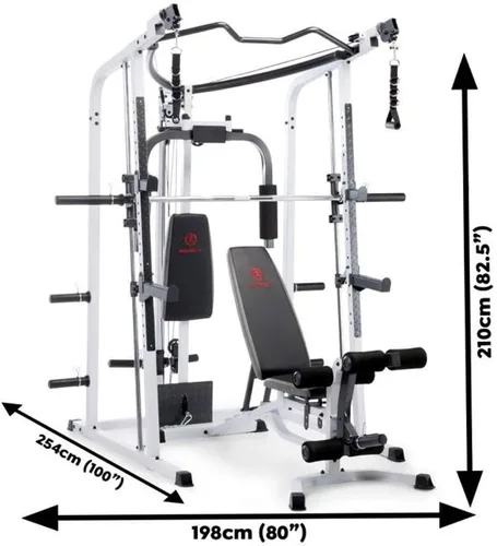 Vista 7 de Marcy Smith Cage Workout Machine Full Body StrengthTraining Home Gym Equipment System with Leg Developer, Press Bar, PEC Deck, and Squat Rack
