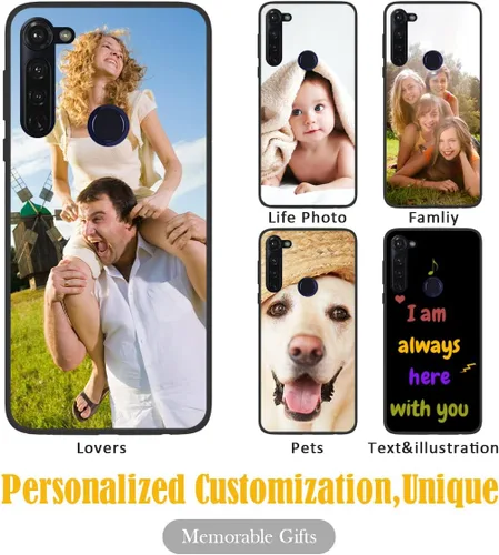 Vista 2 de Funda personalizada para Motorola Moto G Stylus 2020 con nombre de foto, texto y foto, GStylus personalizado -20 funda suave y fina (negro) de 6.4