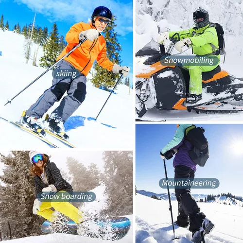 Vista 7 de Guantes de moto de nieve, guantes de esquí para hombres y mujeres, impermeables, resistentes al viento, guantes de snowboard para pantalla táctil