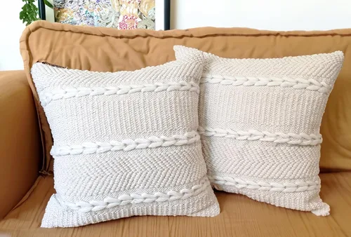 Vista 10 de Juego de 2 fundas de almohada decorativas grandes de 20 x 20 pulgadas, estilo bohemio, de algodón, para decoración de granja, juego de 2 fundas