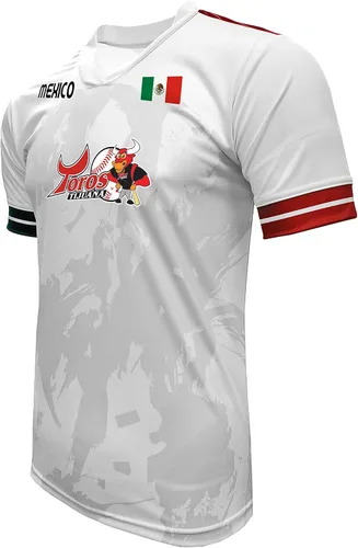 Vista 2 de Jersey México Toros de Tijuana 100% poliéster blancogris_fabricado en México