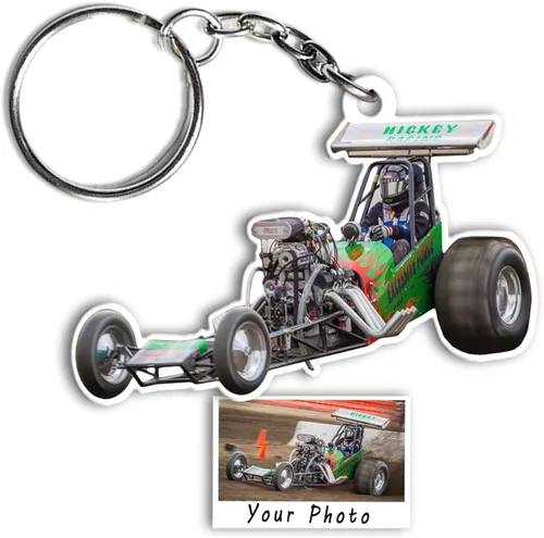 Vista 3 de Kool-Kool - Llavero de fotos personalizado para los amantes de las carreras de arrastre por Kool-Kool, regalos de cumpleaños para el día del padre