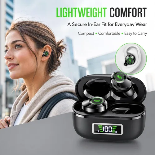 Vista 6 de Auriculares inalámbricos, Bluetooth 5.4, tiempo de reproducción de 48 horas