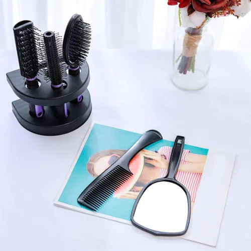 Vista 4 de Zoestar Juego de 5 cepillos y peine para el cabello para mujeres y hombres (A-morado)