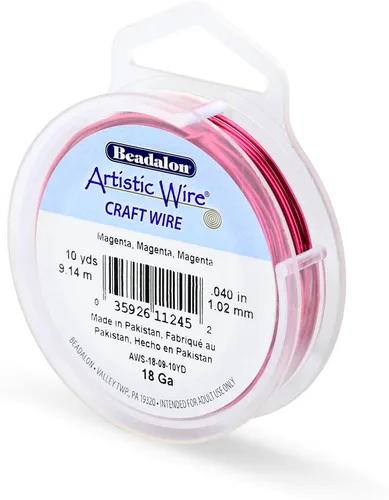 Vista 135 de Artistic Wire, Alambre de cobre de color chapado en plata de calibre 18, resistente al deslustre, amatista, 20 pies