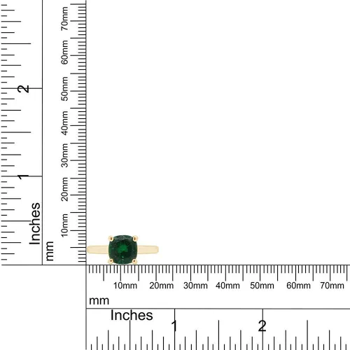 Vista 5 de AFFY Anillo de compromiso solitario de esmeralda verde simulada de corte cojín de 0.276 in para mujer, en oro de 14 quilates sobre plata esterlina