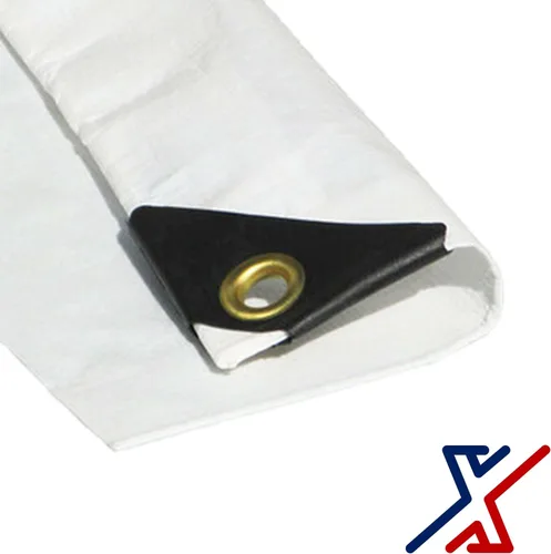 Vista 2 de X1 Tarps - Lona resistente de 0.472 in de color blanco de 7 x 14 pulgadas con protección UV