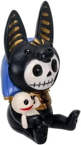 Vista 2 de SUMMIT COLLECTION Furrybones Anubis Esqueleto de la firma en disfraz egipcio con mamá amigo