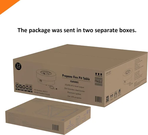Vista 6 de Fogata de propano para exteriores de 32 pulgadas con cubierta de tanque de 20 libras, fogatas de propano de 50,000 BTU para patio exterior con tapa