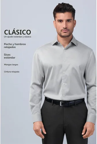 Vista 5 de Van Heusen Camisa de vestir para hombre, corte regular Oxford lisa, cuello con botones Verde oscuro