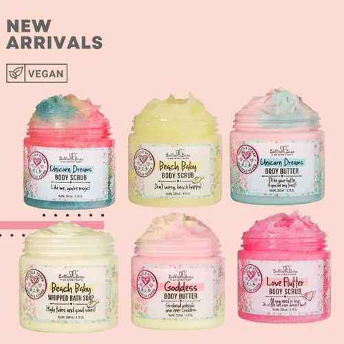 Vista 4 de Bella & Bear Love Flutter - Jabón de baño batido y crema de afeitado – Gel de baño para mujeres y niñas – Alternativa perfecta al jabón en barra