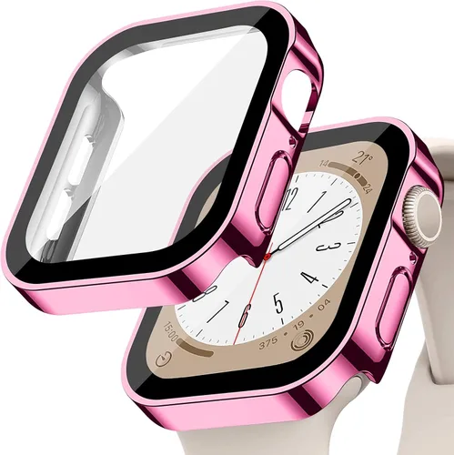 Vista 46 de Protección de Pantalla EIHAIHIS para Apple Watch Funda Serie 11 10 9 SE 8 7 6 5 4 40mm 44mm 41mm 45mm 42mm 46mm Vidrio Templado Impermeable PC
