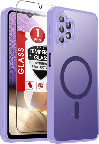 Vista 352 de LeYi Funda para teléfono Samsung-S23: protector de pantalla e imán MagSafe Púrpura