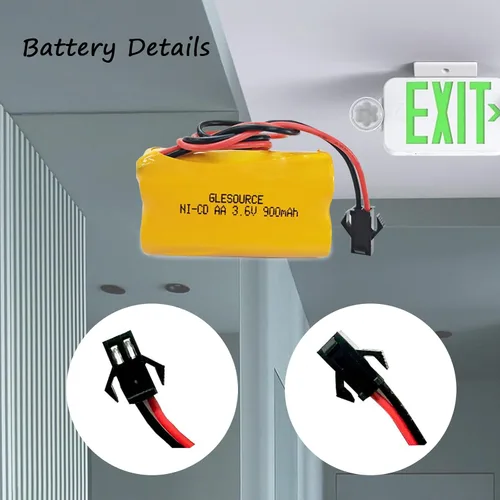 Vista 2 de XUNTU Batería de repuesto NiCad de 3.6V 900mAh AA ELB-B001 compatible con Lithonia ELB-B001 Lithonia EU2 LED Interstate ANIC1566 Unitech 0253799 Luz