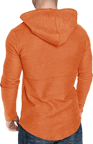 Vista 5 de Lexiart Sudadera deportiva con capucha para hombre, color liso, forro polar