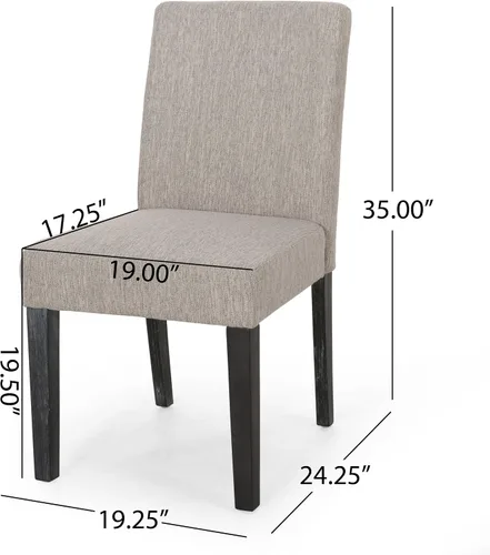 Vista 3 de Christopher Knight Home Boling - Silla de comedor tapizada contemporánea (juego de 2), gris claro + marrón oscuro