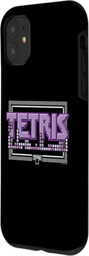 Vista 2 de Funda con logotipo de 8 bits para iPhone 11 Tetris