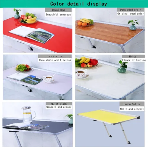 Vista 5 de Mesa plegable para montar en la pared, mesa plegable para niños, mesa de comedor plegable de madera maciza, mesa de computadora multifuncional
