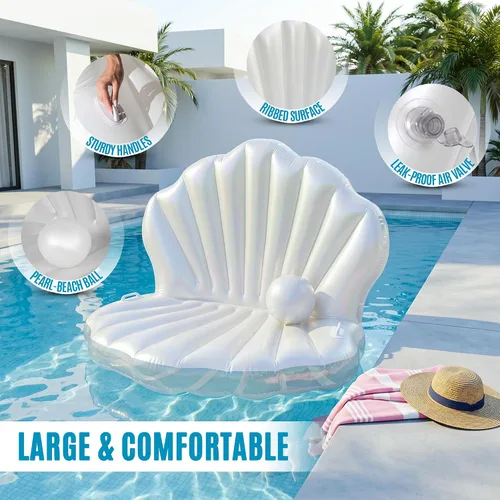 Vista 4 de JAMBO Tanning Pool Lounger Float, Inflatable Sun Tanning Pool Float estilo 2