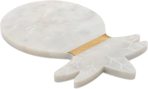 Vista 5 de India Handicrafts Piña Mármolada Blanca 15 pulgadas Charcutería Piedra Charcutería