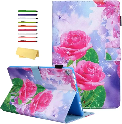 Vista 20 de Funda para tablet Fire HD 8 de 8ª/7ª/6ª generación de 8.0 pulgadas con soporte para lápices [encendido y apagado automático] ranuras para tarjetas