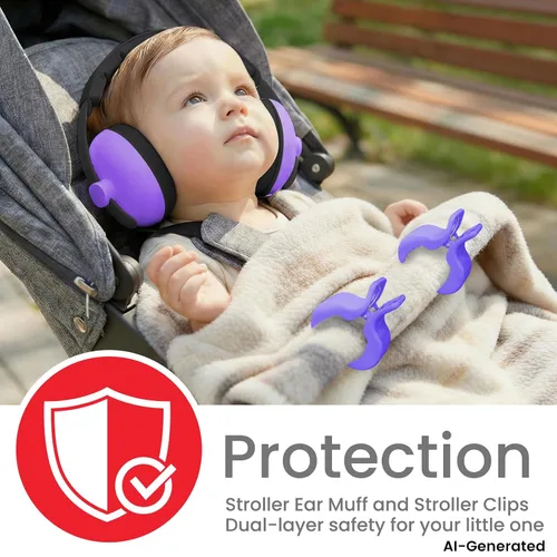 Vista 66 de Auriculares de bebé para protección contra el ruido, color blanco