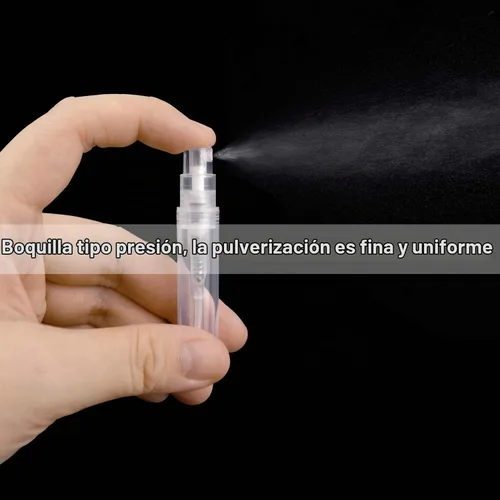 Vista 5 de Thyores Mini botella de espray de 50PCS 0.1 fl oz, atomizador de botella de Contenedor recargable de limpieza adecuado para viajes, aceites