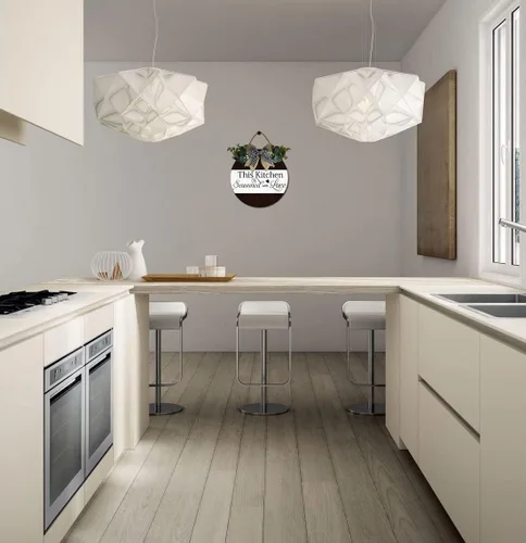 Vista 4 de This Kitchen is Seasoned with Love - Decoración de cocina de granja, decoración de pared de cocina de madera, redondo, rústico, puerta delantera