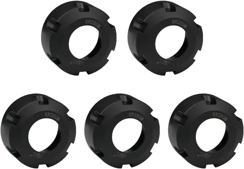 Vista 17 de ZAC 5 Uds ER8M Tuerca de mandril M10 Rosca Pinza de sujeción Tuercas de equilibrio Tuerca de metal para CNC Fresado Chuck Holder Torno