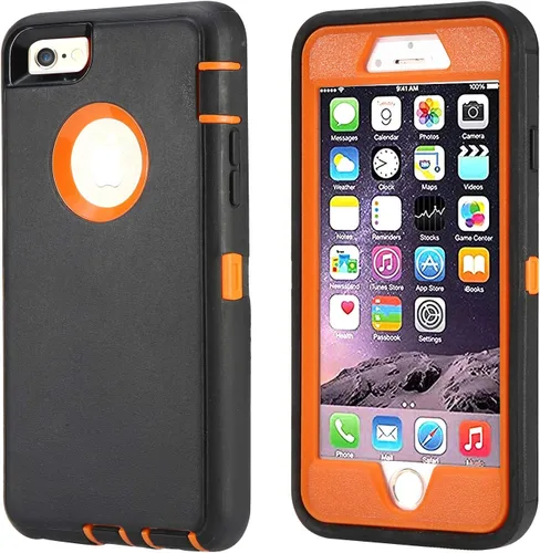 Vista 13 de Funda para iPhone 8 y iPhone 7, resistente, con función atril, protector de pantalla integrado, 4 en 1, fuerte y resistente a prueba de golpes