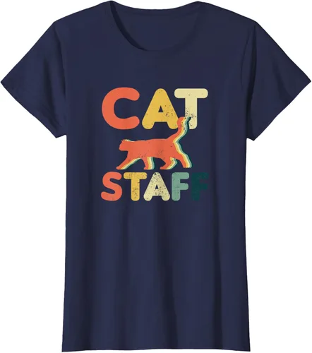 Vista 27 de Cat Servant Design Vintage Retro Staff Gift T-Shirt for Men Women