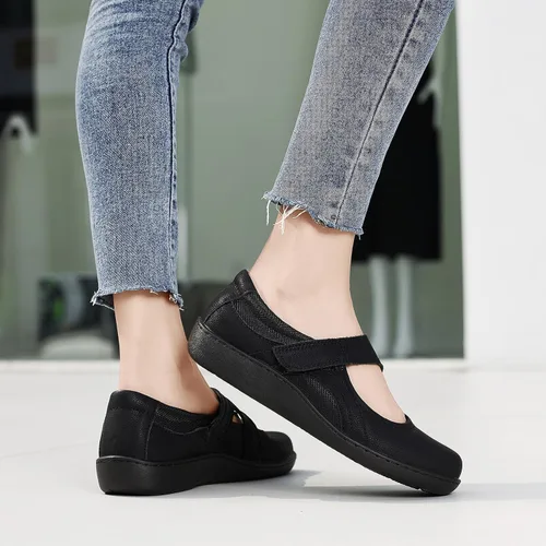 Vista 7 de Oviaric Zapatos planos clásicos y cómodos Mary Jane para mujer, zapatos de vestir casuales a la moda, bonitos zapatos de vestir con puntera cerrada