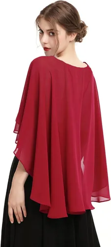 Vista 3 de Hotshawl Capelets para mujer, chales de gasa y envolturas para vestido de noche, capas de boda
