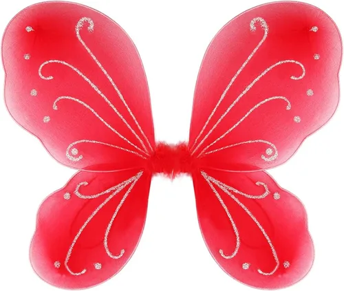 Vista 7 de Colle - Alas de hada de mariposa para niñas, disfraces de hada, alas brillantes de princesa para fiestas Verde brillante