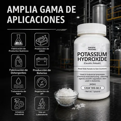 Vista 3 de Hidróxido de potasio (potasa cáustica) (KOH) - Química