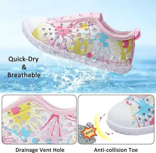 Vista 3 de Fires Zapatos de agua para niños y niñas, de secado rápido, transpirables, calcetines de agua descalzos para playa, natación, zapatos deportivos