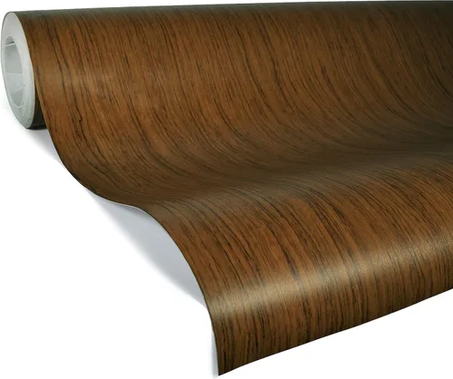 Vista 4 de VVIVID Hoja de rollo de grano de madera de teca (12 x 48 pulgadas) con membrana de liberación de aire