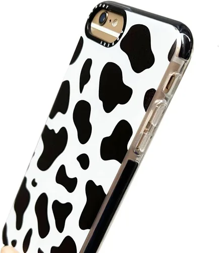 Vista 6 de Abbery Diseñado para iPhone 8 Plus/7 Plus/6 Plus/6S Plus Funda transparente con estampado de vaca, linda funda protectora de silicona TPU