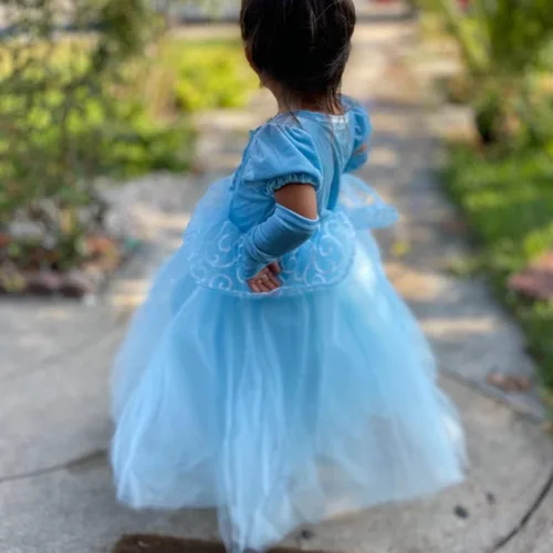 Vista 2 de SNDSHOP Disfraz de princesa Cenicienta para niñas pequeñas Halloween 2-11T