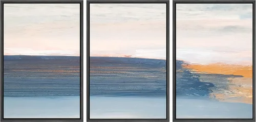 Vista 81 de SIGNWIN Lienzo enmarcado para pared, juego de arte sereno de pantanos con humedales verdes e ilustraciones de agua tranquila, arte moderno