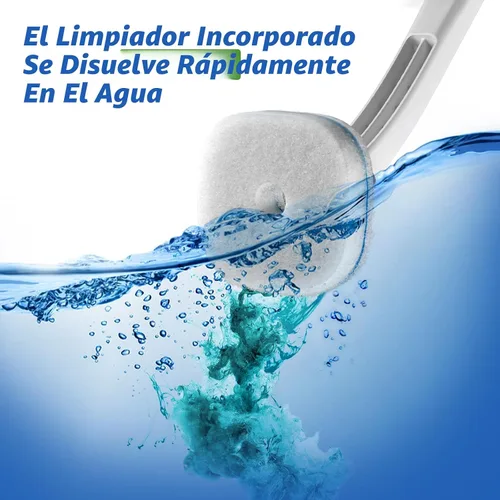 Vista 3 de oshang Escobilla de inodoro desechable, limpiador de inodoro, suministros de limpieza de inodoro, escobilla de inodoro con soporte, 14 recambios