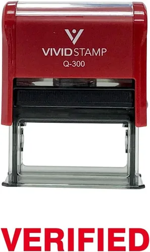 Vista 18 de Sello de goma autoentintado verificado (tinta negra) - Mediano Negro