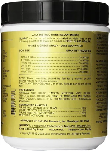 Vista 4 de Nupro Nutri-Pet Suplemento natural para perros (60 onzas)