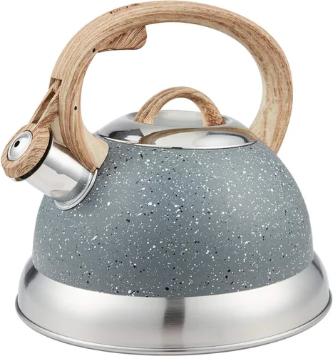 Vista 9 de Creative Home - Tetera silbadora de acero inoxidable de 2.3 cuartos de galón con mango de goma