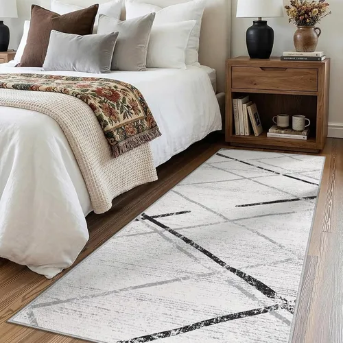 Vista 276 de jinchan Alfombra marroquí de pasillo 2x6 - Alfombra de pasillo lavable a máquina para cocina, alfombra moderna geométrica suave de pelo bajo